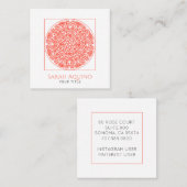 Stijlvol Modern Coral Mandala Universum Symbool Vierkante Visitekaartje (Voorkant / Achterkant)