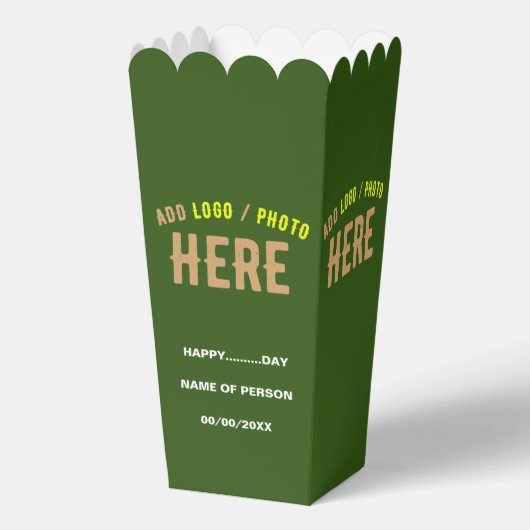 STIJLVOL MODERN CUSTOM FOREST GROEN MERK POPCORN BEDANKDOOSJES (Voorkant)
