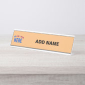 STIJLVOL MODERN CUSTOM PEACH SINAASAPPEL GEVERIFIE BUREAU NAAMBORDJE (Voorkant)