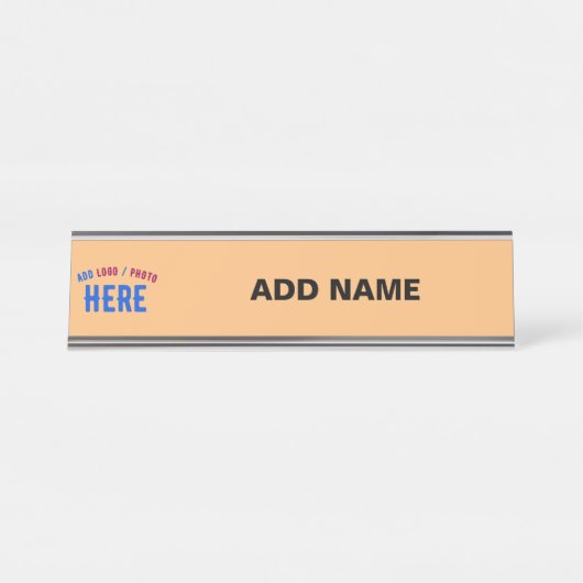 STIJLVOL MODERN CUSTOM PEACH SINAASAPPEL GEVERIFIE BUREAU NAAMBORDJE (Voorkant)