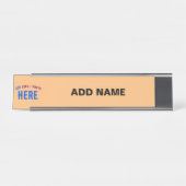 STIJLVOL MODERN CUSTOM PEACH SINAASAPPEL GEVERIFIE BUREAU NAAMBORDJE (Voorkant)