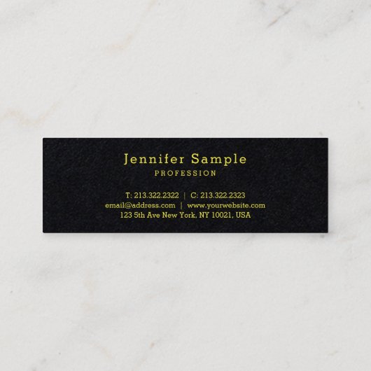 Stijlvol modern design minimalistisch effen trendy mini visitekaartje (Achterkant)