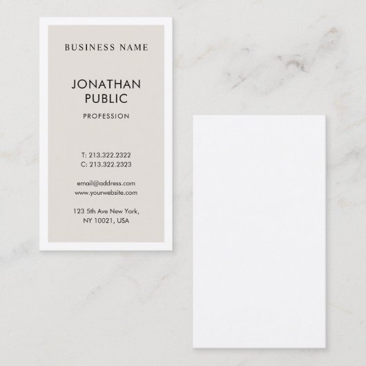 Stijlvol modern design, schoon design, professione visitekaartje (Voorkant / Achterkant)