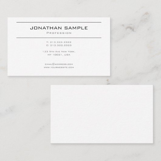 Stijlvol, modern design, schoon, wit tiendy visitekaartje (Voorkant / Achterkant)