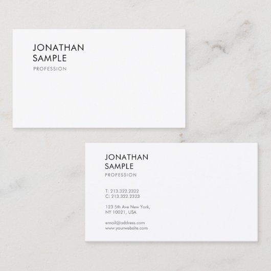 Stijlvol Modern Design Smart Plain Minimalist Visitekaartje (Voorkant / Achterkant)