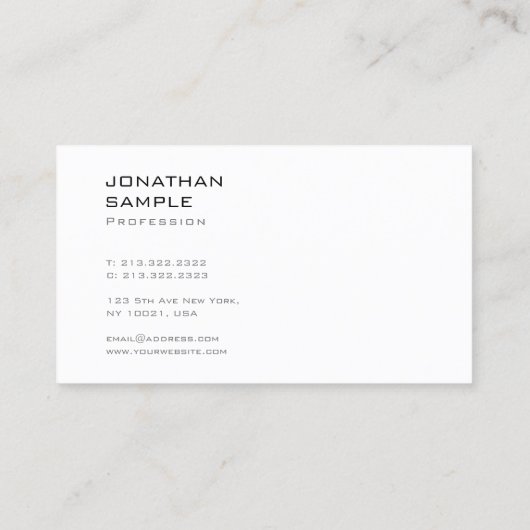 Stijlvol modern design, stijlvol, stijlvol design visitekaartje (Achterkant)