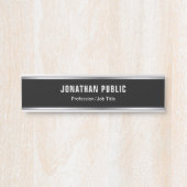 Stijlvol, modern design zwart en zilver glamour deurbordje (Voorkant)