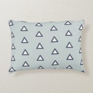 Stijlvol Modern Driehoekpatroon Groen Blauw Wit Accent Kussen
