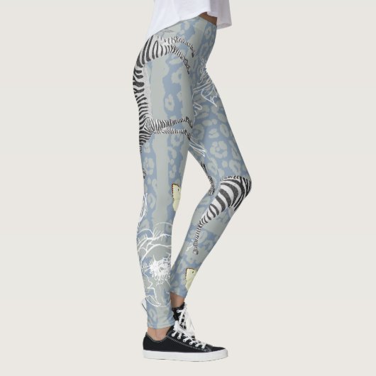 Stijlvol, modern, eclectisch  blauw grijs leggings (Rechts)