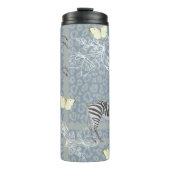 Stijlvol modern eclectisch  blauw grijs thermosbeker (Voorkant)