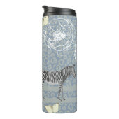 Stijlvol modern eclectisch  blauw grijs thermosbeker (Geroteerd rechts)