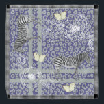 Stijlvol, modern eclectisch donkerblauw grijs bandana<br><div class="desc">Stijlvolle en moderne chiffon bandana is voorzien van een chic bohemian eclectic design met zebra's,  vlinders,  luipsplaten en bloemkool in donkerblauw en grijs en een elegant zwart-wit vinkje. Exclusief voor u ontworpen door Happy Dolphin Studio.</div>