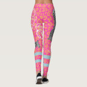 Stijlvol, modern, eclectisch, lichtroze Oranje bla Leggings (Achterkant)