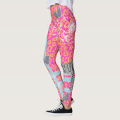 Stijlvol, modern, eclectisch, lichtroze Oranje bla Leggings (Links)