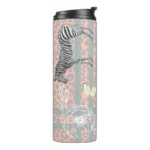 Stijlvol modern eclectisch pasta roze grijs thermosbeker (Gedraaid links)