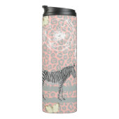 Stijlvol modern eclectisch pasta roze grijs thermosbeker (Geroteerd rechts)