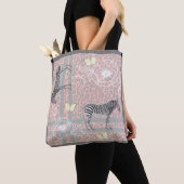 Stijlvol modern eclectisch pasta roze grijs tote bag (Dichtbij)