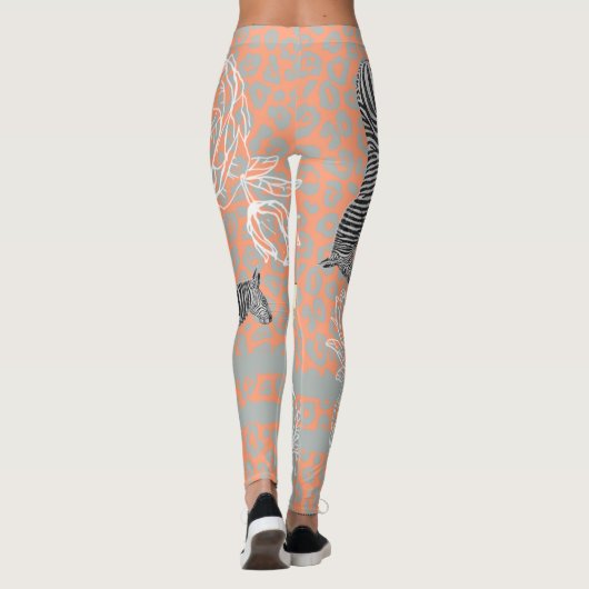 Stijlvol modern eclectisch Sinaasappel Leggings (Achterkant)