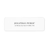 Stijlvol Modern Eenvoudig Wit Sjabloon Professione Etiket (Voorkant)