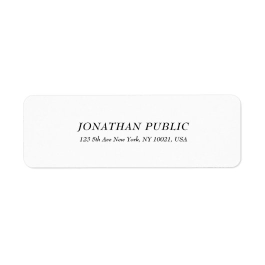 Stijlvol Modern Eenvoudig Wit Sjabloon Professione Etiket (Voorkant)