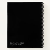 Stijlvol, modern, eenvoudig zwart-wit notitieboek (Achterkant)