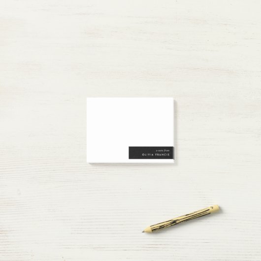 Stijlvol, modern, eenvoudig zwart-wit post-it® notes (Op bureau)