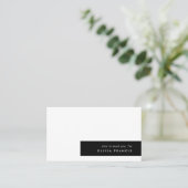 Stijlvol, modern, eenvoudig zwart-wit visitekaartje (Staand voorkant)