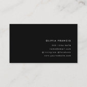 Stijlvol, modern, eenvoudig zwart-wit visitekaartje (Achterkant)