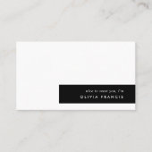 Stijlvol, modern, eenvoudig zwart-wit visitekaartje (Voorkant)