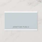 Stijlvol Modern Elegant Blauw Groen Minimalistisch Visitekaartje (Voorkant)