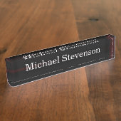 Stijlvol modern elegant bureau naambordje (Zijkant)