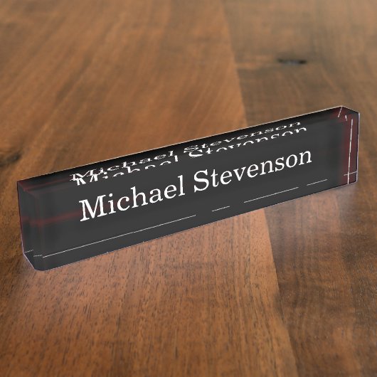 Stijlvol modern elegant bureau naambordje (Zijkant)