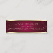 Stijlvol, modern elegant Gold Striped, rood Mini Visitekaartje (Achterkant)