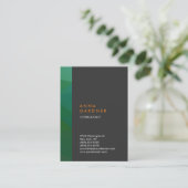 Stijlvol Modern Elegant Grijs Groen Stripe Creatie Visitekaartje (Staand voorkant)
