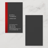 Stijlvol modern elegant grijs rood streep creatief visitekaartje (Voorkant / Achterkant)