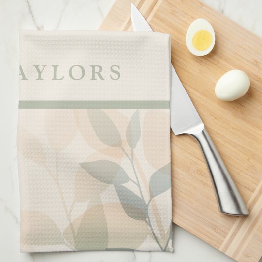 Stijlvol Modern Elegant Mooi Botanisch Patroon Theedoek