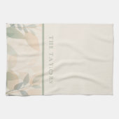 Stijlvol Modern Elegant Mooi Botanisch Patroon Theedoek (Horizontaal)