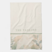 Stijlvol Modern Elegant Mooi Botanisch Patroon Theedoek (Verticaal)