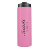Stijlvol Modern Elegant Roze Bruidsmeisje Monogram Thermosbeker (Voorkant)