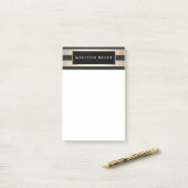 Stijlvol, modern elegant streped Black en Gold Post-it® Notes (Op bureau)