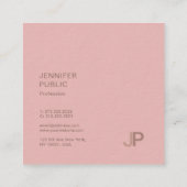 Stijlvol, modern en rendy design monogram in Luxe Vierkante Visitekaartje (Achterkant)