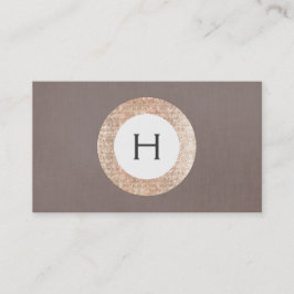 Stijlvol modern FAUX Roos Gold Sequin Monogram Visitekaartje