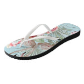 Stijlvol modern Flamingo patroon blauw  meisje Teenslippers (Schuin)