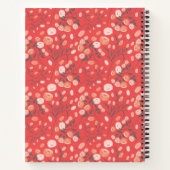 Stijlvol modern Floral Pattern Oranje Notitieboek (Achterkant)