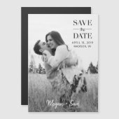 Stijlvol modern fotohuwelijk sparen de Datum Magne Magnetische Uitnodiging (Voorkant / Achterkant)