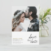 Stijlvol modern fotohuwelijk sparen de datumkaart save the date (Staand voorkant)