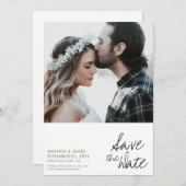 Stijlvol modern fotohuwelijk sparen de datumkaart save the date (Voorkant / Achterkant)
