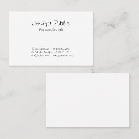 Stijlvol, modern, Freehand Script-kalligrafie Visitekaartje (Voorkant / Achterkant)