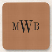 Stijlvol, modern, gemonogrammeerd Initiaal bruin Bier Onderzetter (Voorkant)