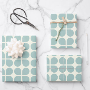 Stijlvol modern geometrisch patroon in Bleek blauw Inpakpapier Vel